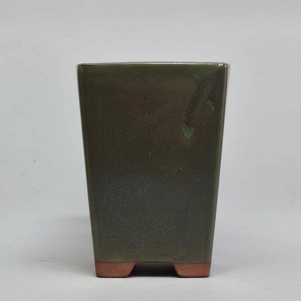 Yorkshire Bonsai 13cm Glazed Bonsai Pot | Cascade | 13cm x 19cm | Silver Green