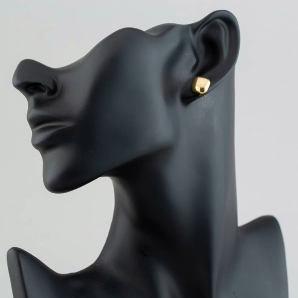T. H. Baker 9ct Yellow Gold Satin Brushed Squared-Cushion Stud Earrings ER423