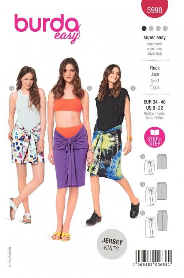 Burda Sewing Pattern 5998 Skirts For Women, 8-22 (34-48) - Easy