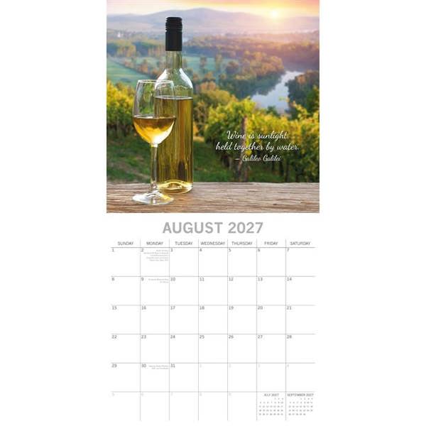 Wine Calendar 2027, Wall Calendars, Month To View, Lifestyle, Gift