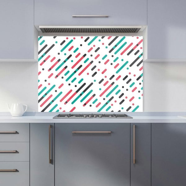 Warren Reed - Designer Overlapping Coloured Diagonal Lines Kitchen Splashback