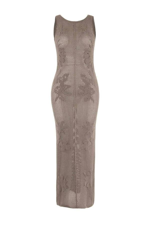 WOVCOR Knit Openwork Maxi Beach Dress