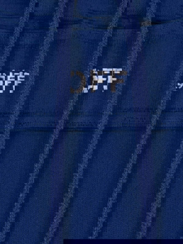 Off-White Off Stamp Round Crop Hoodie Blue