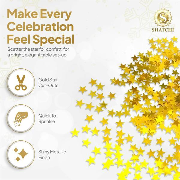 Gold Star Confetti Table Scatter, Metallic Gold Party Decoration for Celebrations and Events image 6