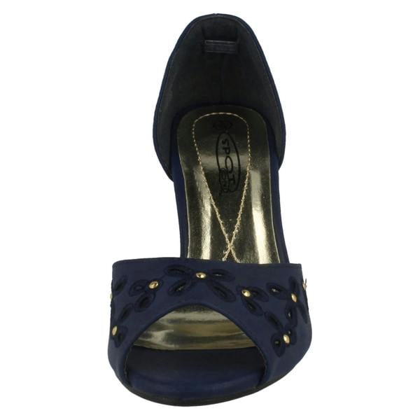 Spot On Ladies Spot On Peep Toe Slip On Court Shoe