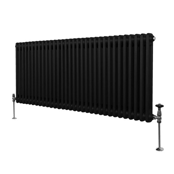 Monstershop Traditional 2 Column Radiator - 600 x 1462mm - Black