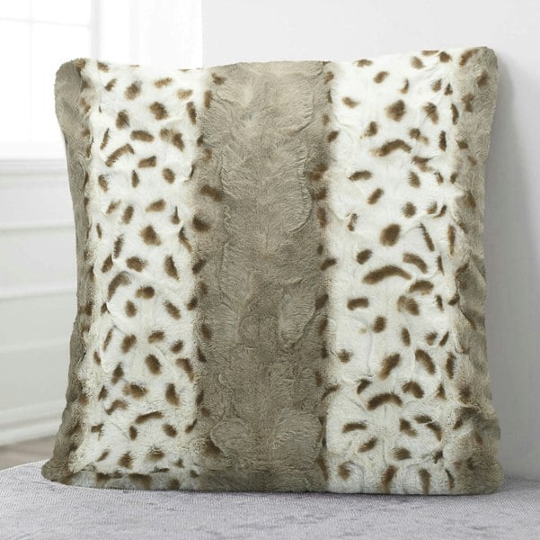 Velosso Luxury Fur Soft Animal Print Cushion - 56cm x 56cm