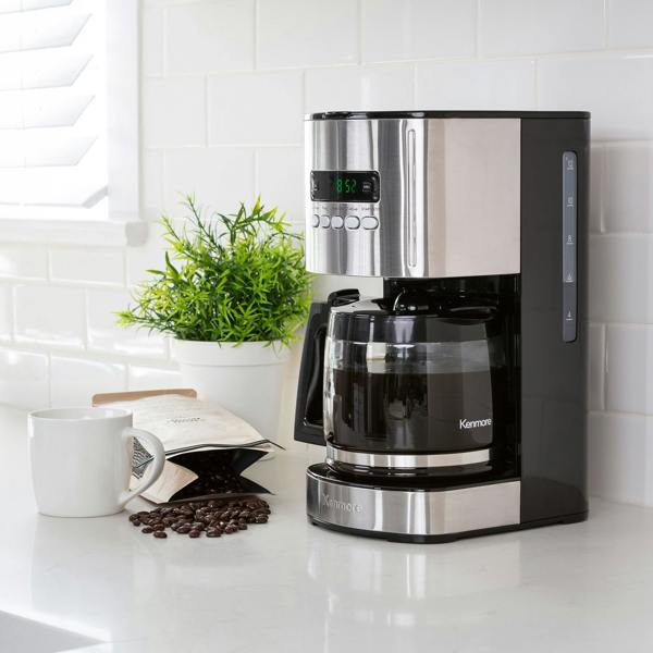 Kenmore Coffee Maker 12-Cup Filter Coffee Machine 1.8L Programmable Timer Drip Coffee Machine Black