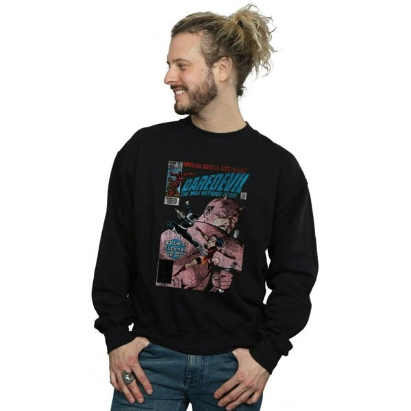 Marvel Mens Daredevil Distressed Bullseye Vs Elektra Cover Sweatshirt - Black