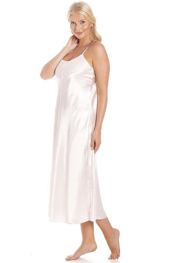 Womens Long Thin Strap Satin Chemises