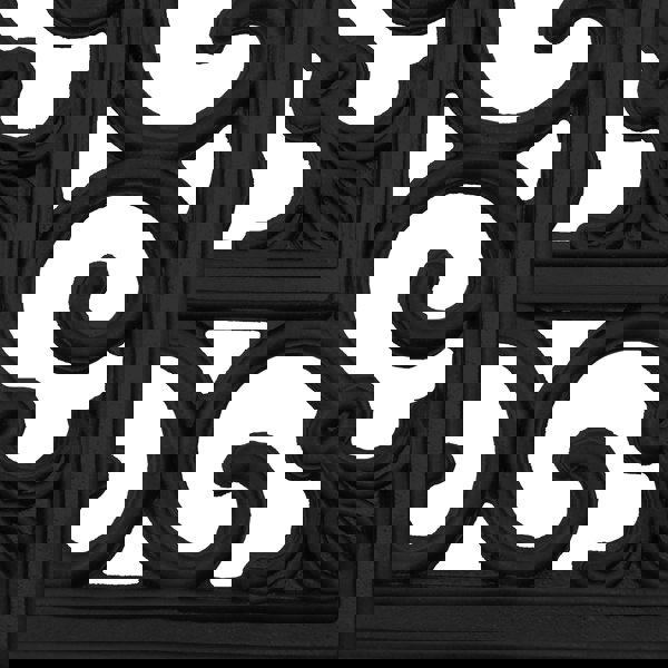 JVL Lexi Wrought Iron Effect Rubber Patio Mat, 45x120cm, Black