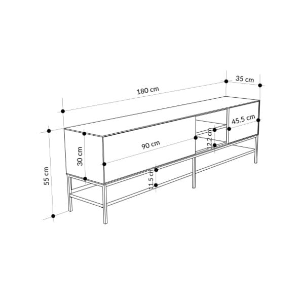 Decortie Amira 180cm Modern TV Stand, Entertainment Centre with Metal Legs & Push-to-Open Doors