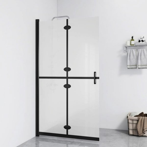 Berkfield Foldable Walk-in Shower Wall Frosted ESG Glass 80x190 cm