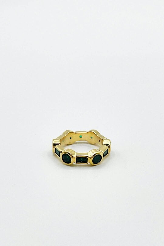 SVNX The 'Knox' Ring in Gold and Green