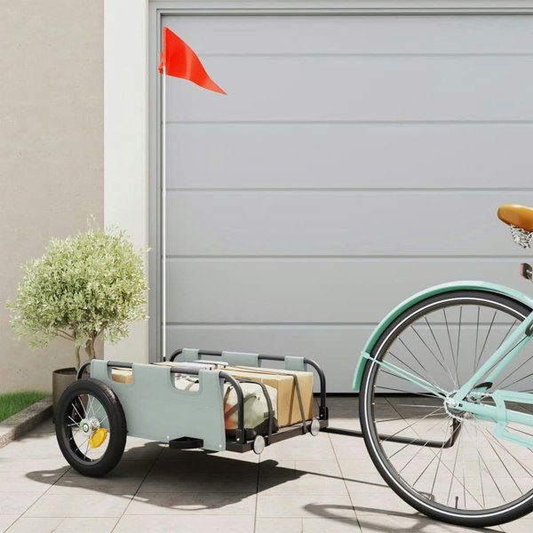 Berkfield Cargo Bike Trailer Grey Oxford Fabric and Iron