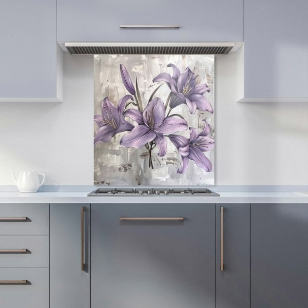 Warren Reed - Designer Purple Lilies In Bloom Kitchen Splashback