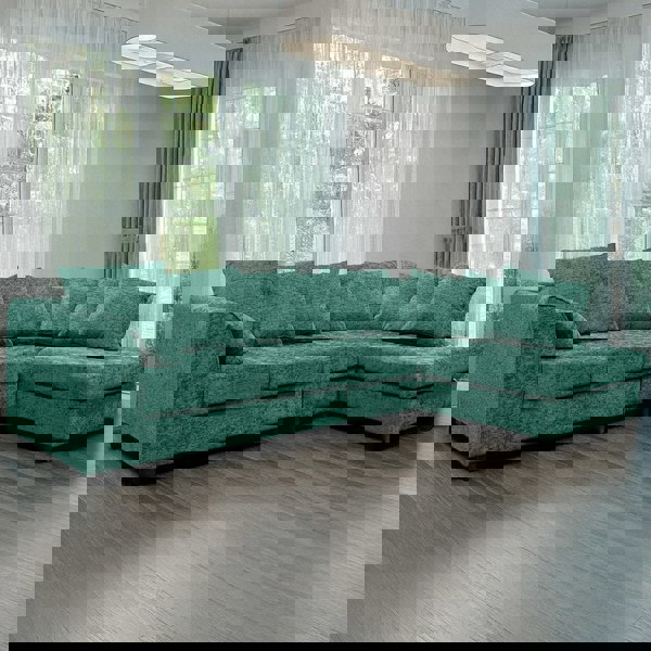 Furnishings For Less Monaco Chenille Fabric 5 Seater L Shaped Corner Sofa