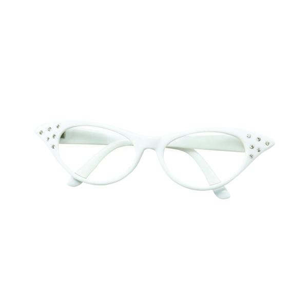 Bristol Novelty Womens/Ladies 50s Female Glasses - White - 