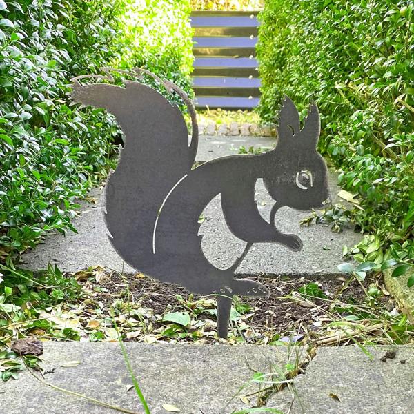 Ferncrest Trading Steel Squirrel Silhouette Garden Stake Ornament