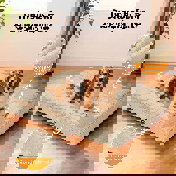 Skylos Dog Bed Washable Pet Cushion Cage Mattress Crate Mat Non Slip Soft Fleece