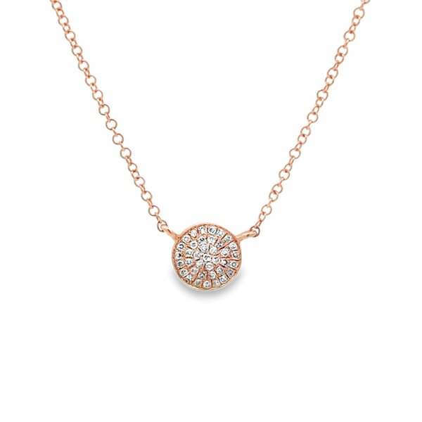 Reeves & Reeves 14ct Solid White Gold Diamond Disc Necklace