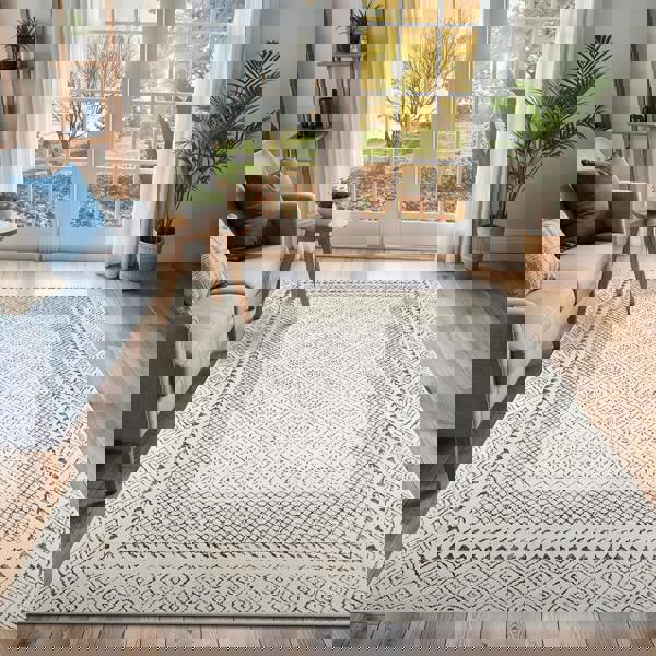 Livabliss Bahar-Geometric Grey Beige Global Rug