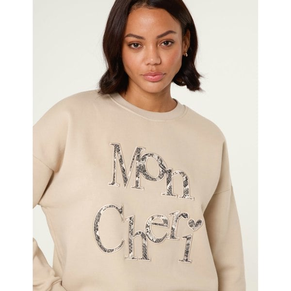 Blue Vanilla Slogan Mon Cheri Snake Sweatshirt
