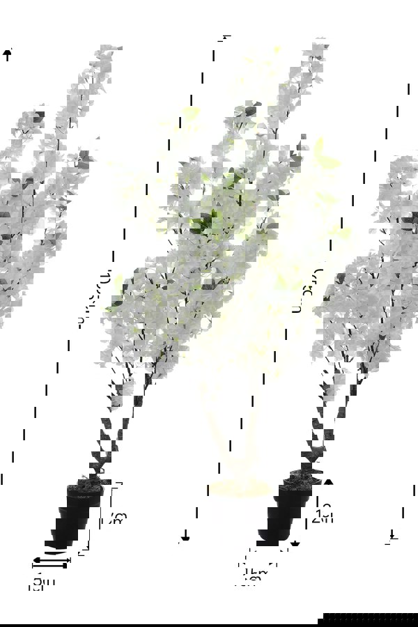 Living and Home 105cm Faux Cherry Flowering Tree in Pot for Outdoor Indoor