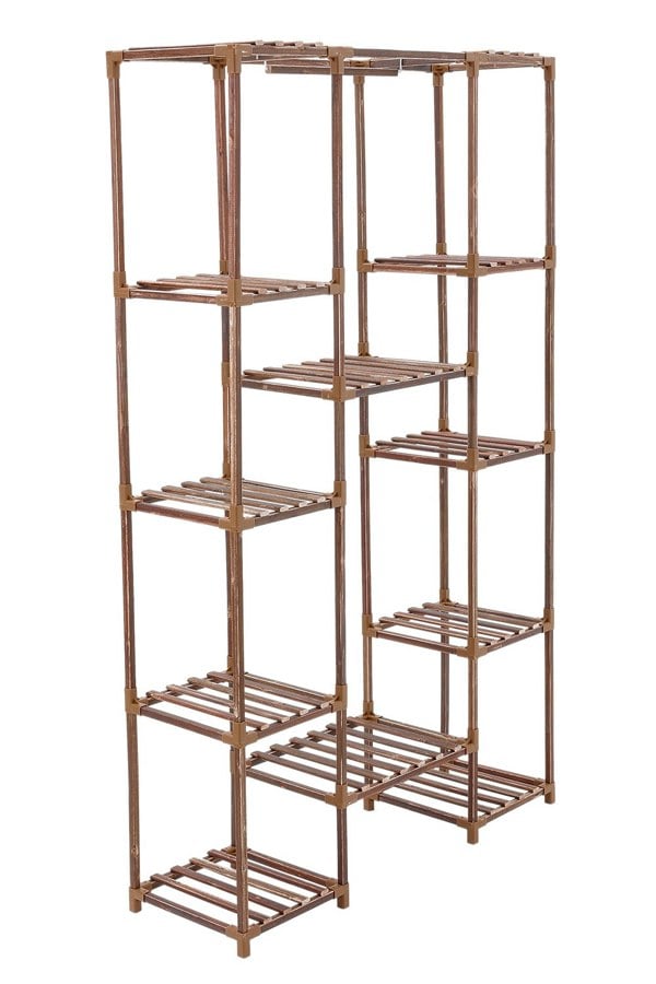 Living and Home Multi-tier Wood Plant Stand Flower Display Shelf
