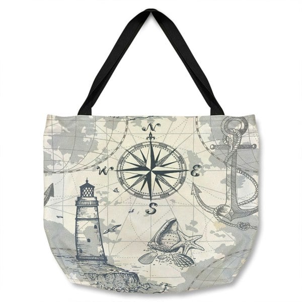 Benjamin Tate Design Compass & Map Tote bag