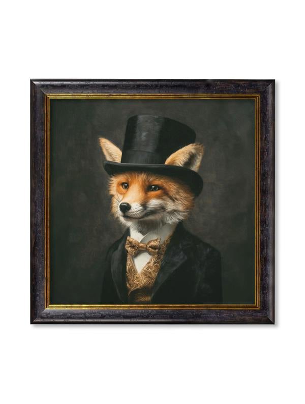 Exceptional Art Count Foxalot - Gentleman Fox Oxford Square Frame
