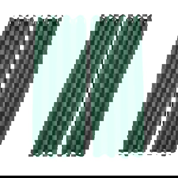 Emerald Green Linen Blackout Eyelet Curtains - 46x54 Inch Drop - Pair Image 1