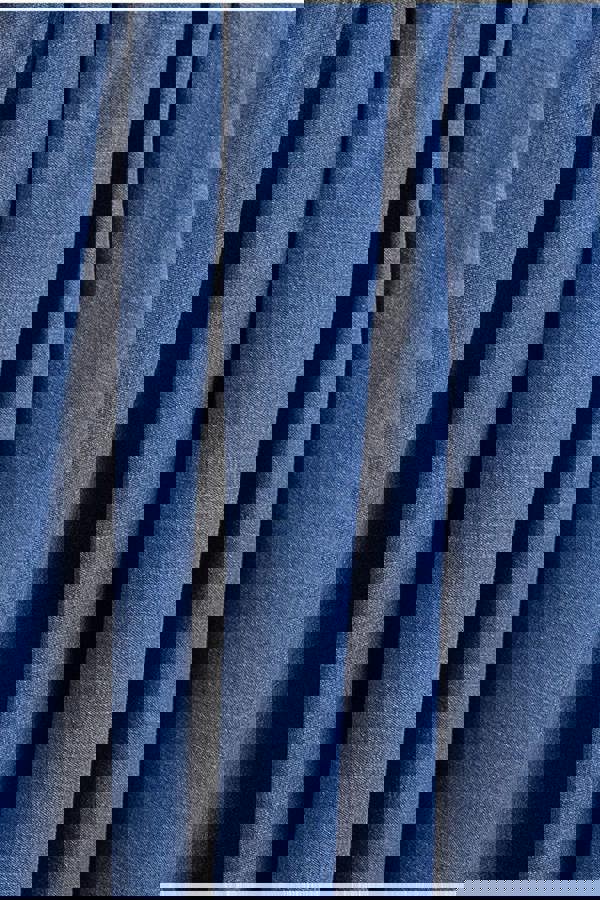 Denim Frilled Bardot High Low Dress - Blue Denim DR4165