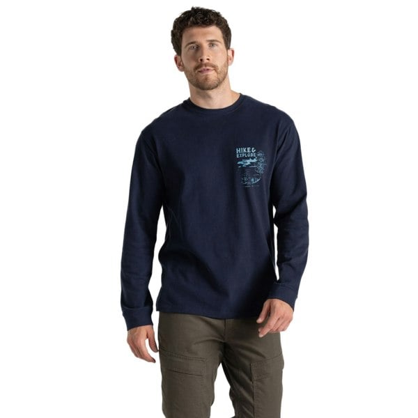 Craghoppers Mens National Trust Limestone Long-Sleeved T-Shirt - Blue Navy