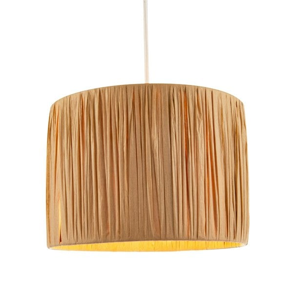 Classic and Vintage Brown Folded and Tapered Paper Pendant Lamp Shade Image 1