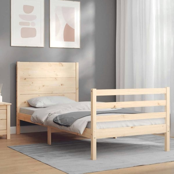 Berkfield Bed Frame with Headboard 100x200 cm Solid Wood
