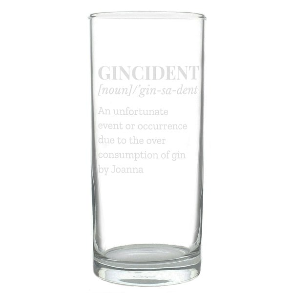Personalised Memento Company Personalised Gincident Hi Ball Glass