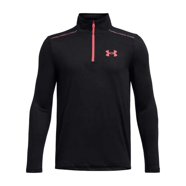 Under Armour Childrens/Kids Tech Quarter Zip Top - Black/Pink - 