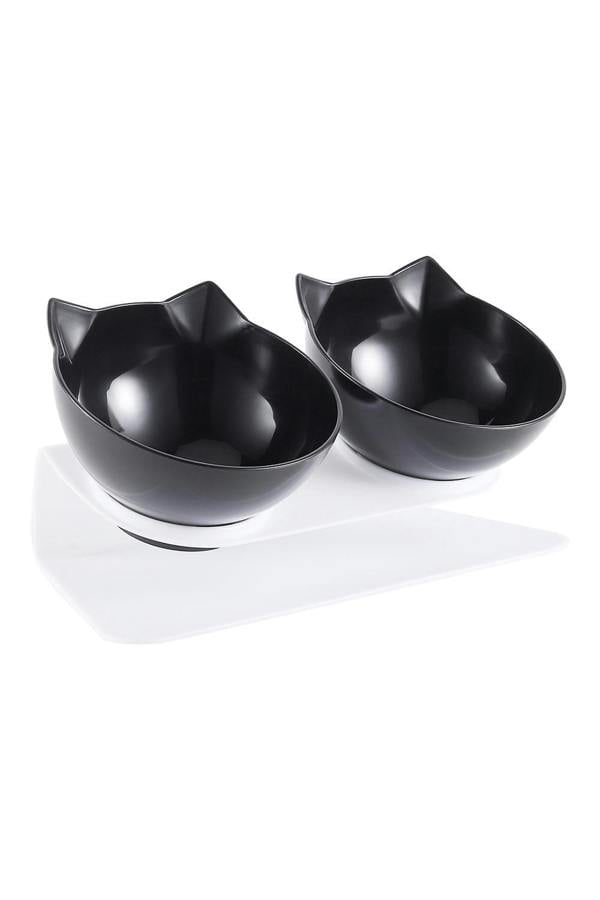 Living and Home 15° Tilted Elevated Feeder with Double Cat Bowls
