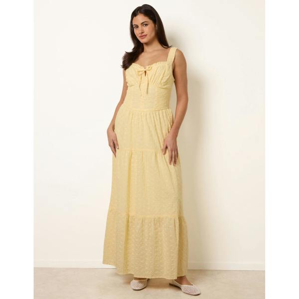Blue Vanilla Broderie Button Down Maxi Dress