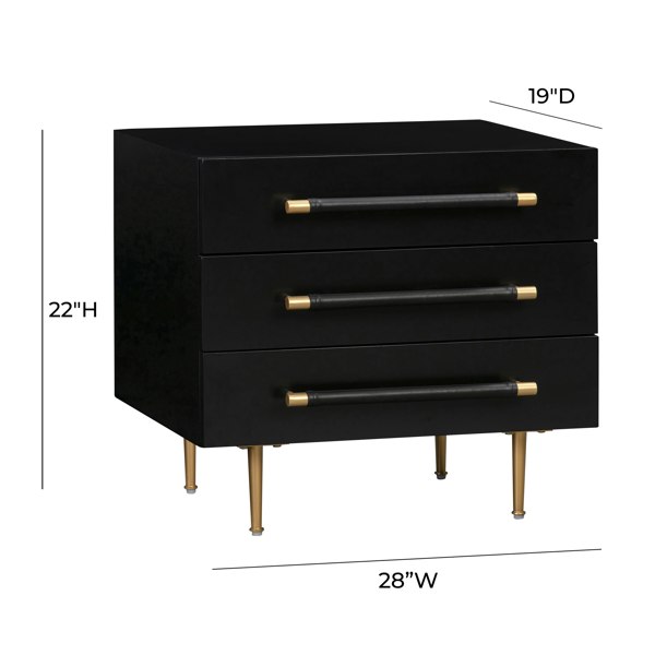 Furniture Edit Trident Black Nightstand Bedside Table