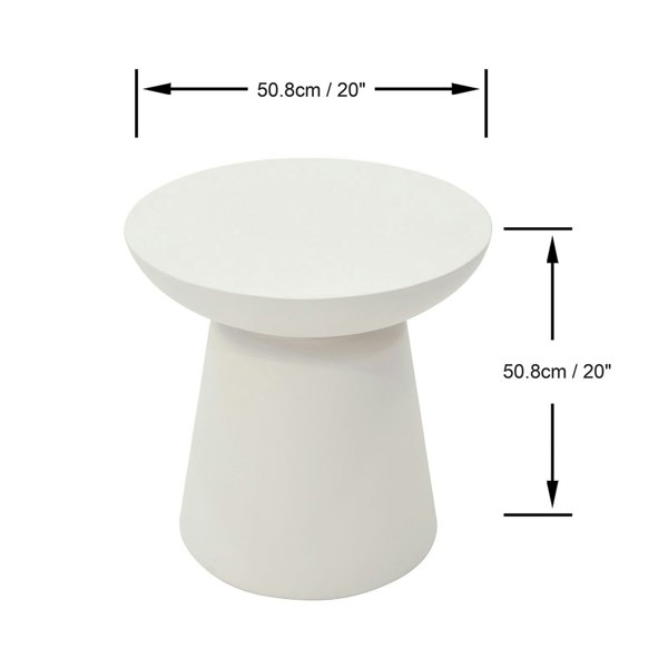 Elementi Kylix GRC Side Table in Cream White