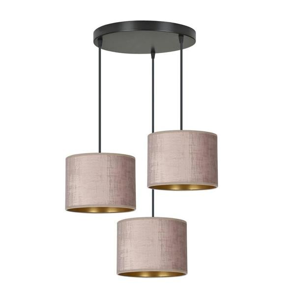 Emibig HILDE Pendant lamp 3 x E27 Black with Pink Shade
