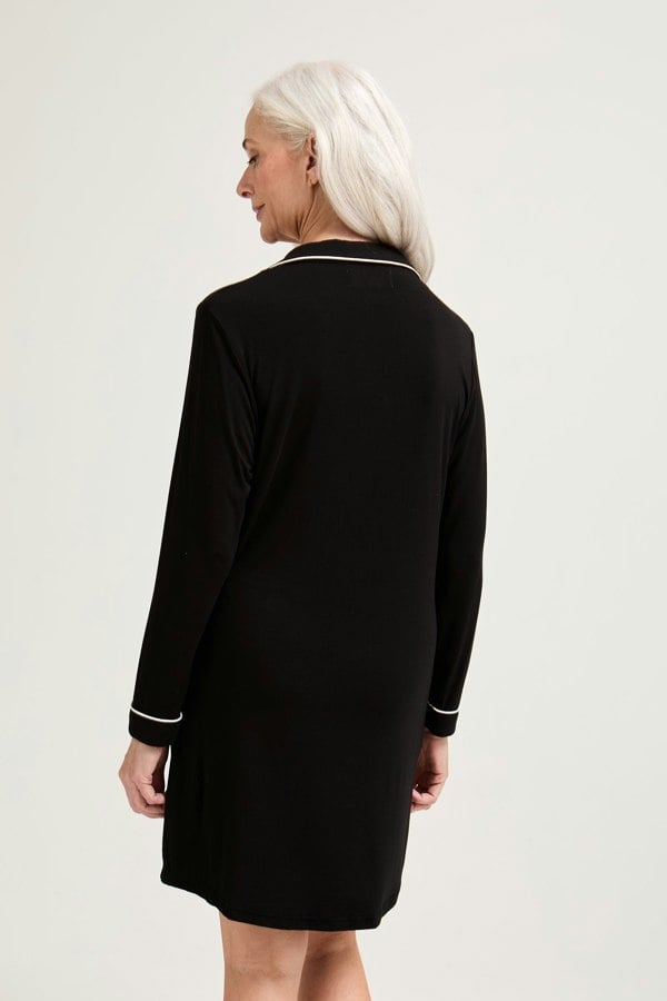 Pretty You London Women's Bamboo Nightshirt in Black