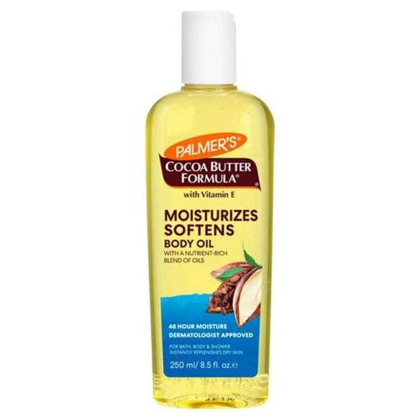 Palmer's Cocoa Butter Formula body oil bottle on a white background