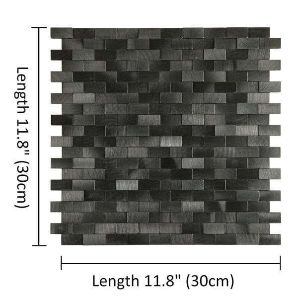 ENER-J Urban Alloy Pattern Peel & Stick Aluminum Tile, Size:300 x 300 x 4 mm (Pack of 4)