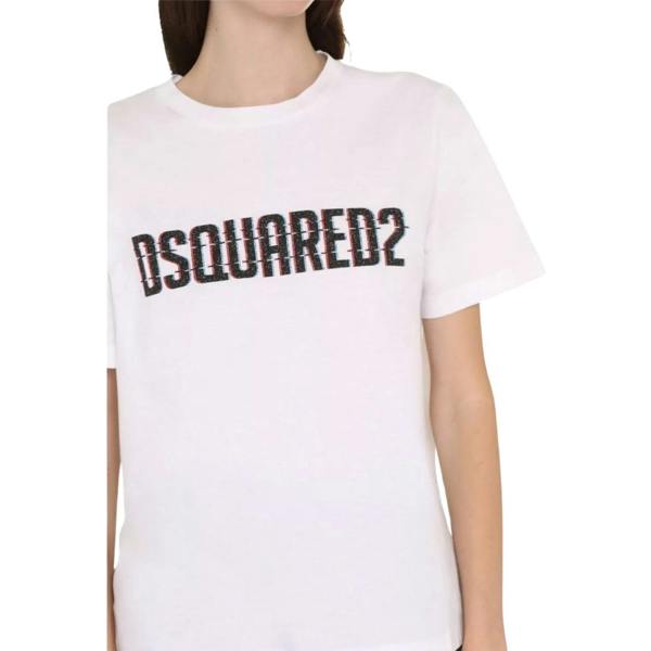 DSQUARED2 Logo Print Crew Neck White  T-Shirt S