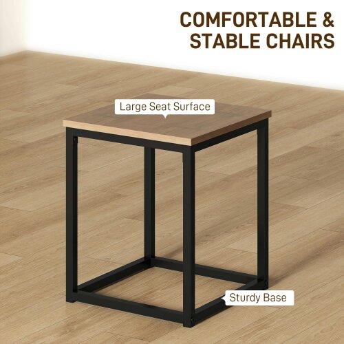 Wyld Haus Sajonia Metal And Wooden Brown 5 Piece Industrial Dining Table And Stool Set