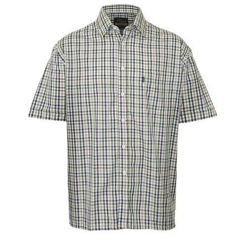 Champion Doncaster green check short sleeve shirt with soft-touch cotton and relaxed fit