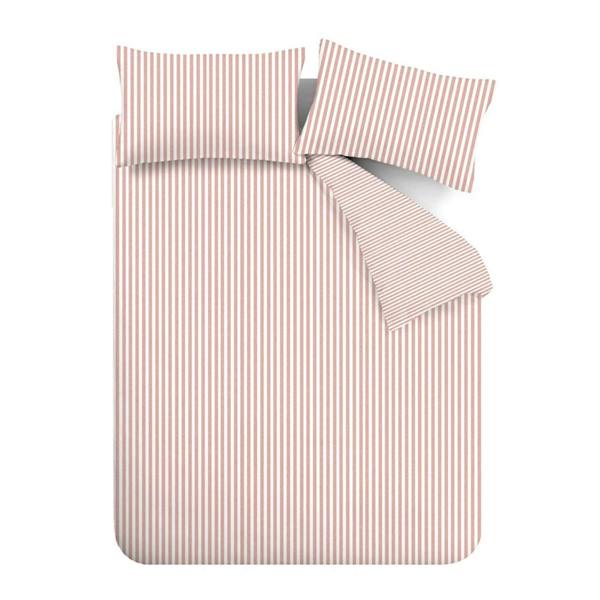 Brushed Stripe Blush Pink Duvet Cover Set